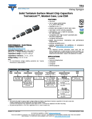 TR3D107K010W0100 Datasheet PDF Vishay Semiconductors