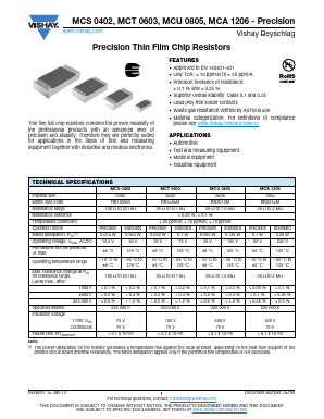 MCU08050D3302BP500 Datasheet PDF Vishay Semiconductors