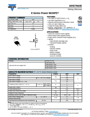 SIHD7N60ET1-GE3 Datasheet PDF Vishay Semiconductors