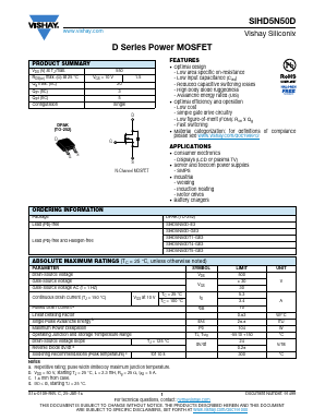 SIHD5N50DT5-GE3 Datasheet PDF Vishay Semiconductors