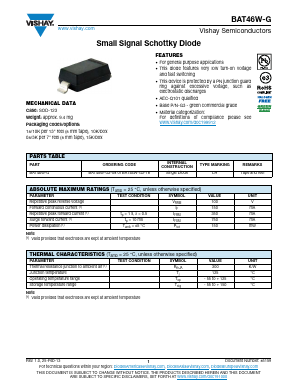 BAT46W-G Datasheet PDF Vishay Semiconductors