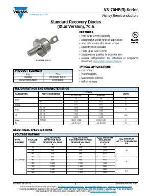 VS-70HF20 Datasheet PDF Vishay Semiconductors