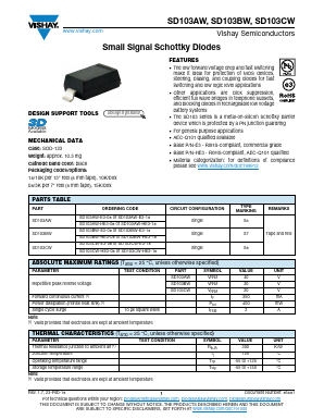 SD103AW Datasheet PDF Vishay Semiconductors