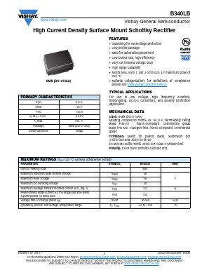 B340LB-M3/52T Datasheet PDF Vishay Semiconductors