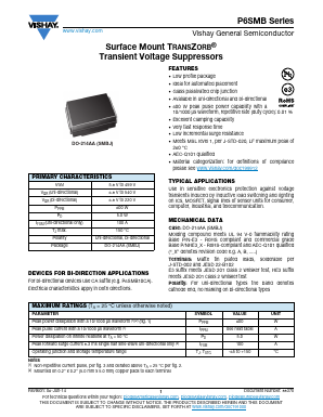 P6SMB11CA Datasheet PDF Vishay Semiconductors