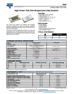 PHP00805E7500BST1 Datasheet PDF Vishay Semiconductors