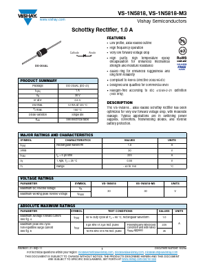 VS-1N5818TR Datasheet PDF Vishay Semiconductors