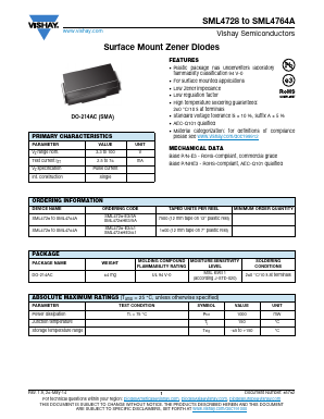 SML4732AHE3/5A Datasheet PDF Vishay Semiconductors