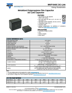 MKP1848C771012KK5 Datasheet PDF Vishay Semiconductors