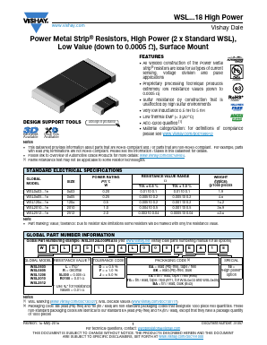 WSL2010R2200FEB18 Datasheet PDF Vishay Semiconductors