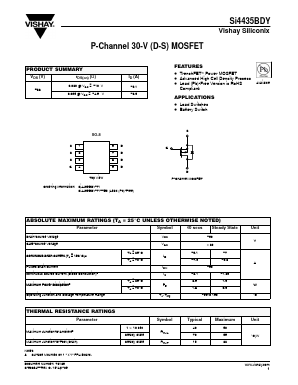SI4435BDY-T1-E3 Datasheet PDF Vishay Semiconductors