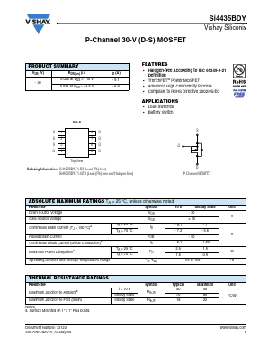 SI4435BDY-T1-E3 Datasheet PDF Vishay Semiconductors