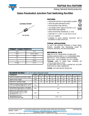 RGP30B-E3-73 Datasheet PDF Vishay Semiconductors