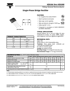 KBU8M Datasheet PDF Vishay Semiconductors