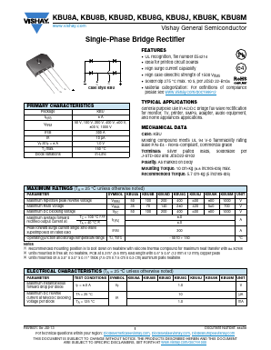 KBU8B Datasheet PDF Vishay Semiconductors