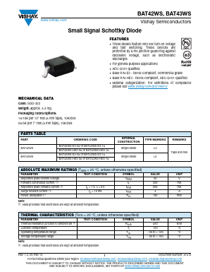 BAT43WS Datasheet PDF Vishay Semiconductors