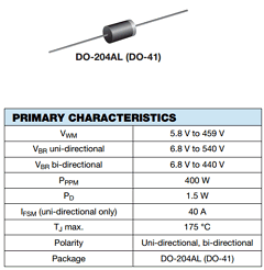 P4KE160A-E3 Datasheet PDF Vishay Semiconductors