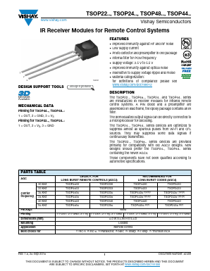 TSOP2433 Datasheet PDF Vishay Semiconductors