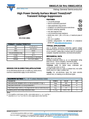 SMA5J33CA Datasheet PDF Vishay Semiconductors