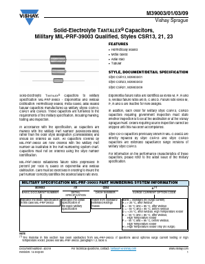 M39003/09 Datasheet PDF Vishay Semiconductors