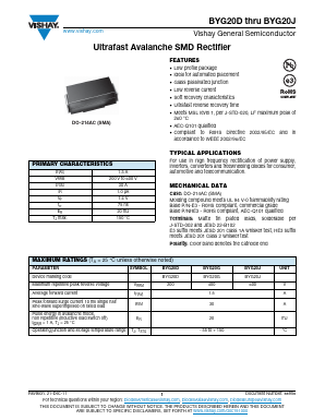 BYG20D_11 Datasheet PDF Vishay Semiconductors