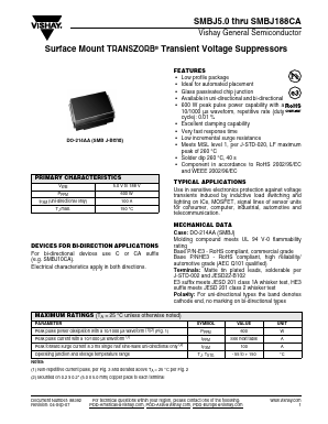SMBJ188A Datasheet PDF Vishay Semiconductors