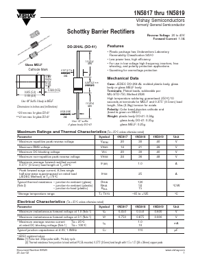 1N5818 Datasheet PDF Vishay Semiconductors