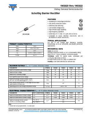 1N5820-E3 Datasheet PDF Vishay Semiconductors