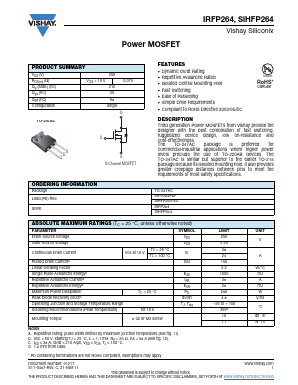 IRFP264PBF Datasheet PDF Vishay Semiconductors
