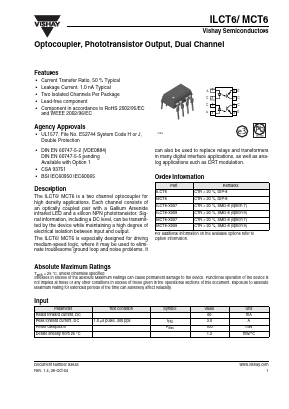 ILCT6-X009 Datasheet PDF Vishay Semiconductors