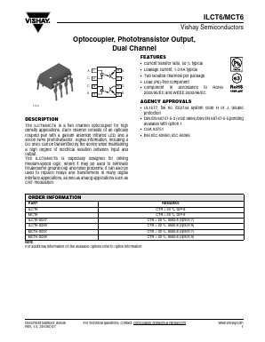 MCT6-X007 Datasheet PDF Vishay Semiconductors