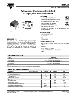 H11AA1-X006 Datasheet PDF Vishay Semiconductors
