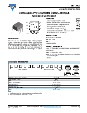H11AA1-X006 Datasheet PDF Vishay Semiconductors