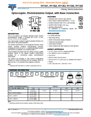 H11A2 Datasheet PDF Vishay Semiconductors