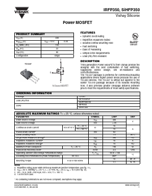 IRFP350 Datasheet PDF Vishay Semiconductors