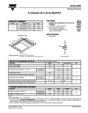 SI7413DN-T1-E3 Datasheet PDF Vishay Semiconductors