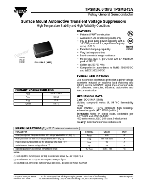 TPSMB10 Datasheet PDF Vishay Semiconductors