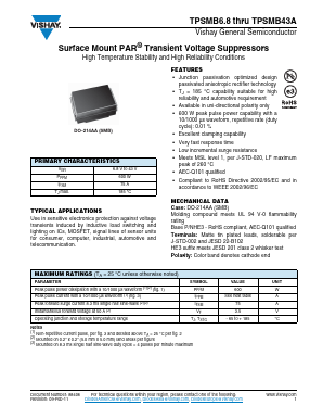 TPSMB10A Datasheet PDF Vishay Semiconductors
