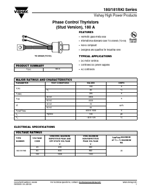 180RKI80 Datasheet PDF Vishay Semiconductors