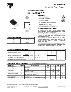 30CPH03PBF Datasheet PDF Vishay Semiconductors