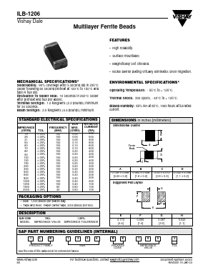 ILB1206ER201V Datasheet PDF Vishay Semiconductors
