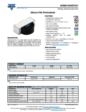 VEMD10940FX01 Datasheet PDF Vishay Semiconductors