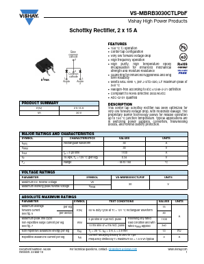 VS-MBRB3030CTLP Datasheet PDF Vishay Semiconductors
