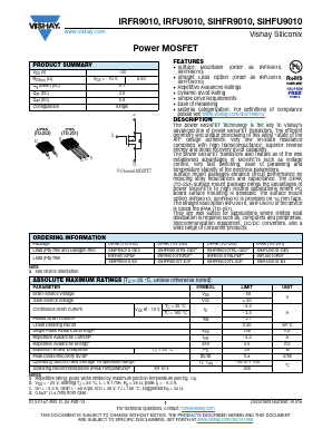 SIHFR9010-E3 Datasheet PDF Vishay Semiconductors
