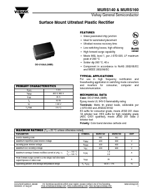 MURS160HE3/52T Datasheet PDF Vishay Semiconductors