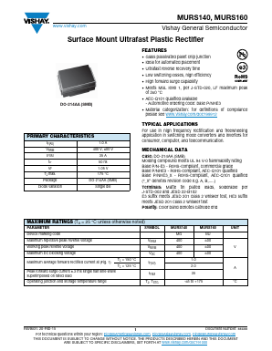 MURS160HE3_A/H Datasheet PDF Vishay Semiconductors