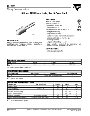 BPV10 Datasheet PDF Vishay Semiconductors