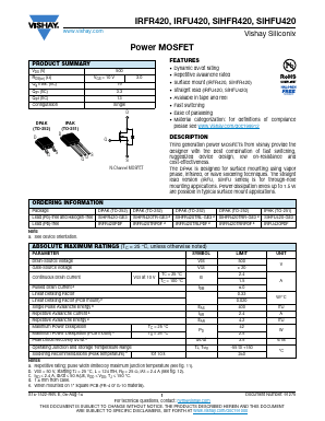 SIHFU420-GE3 Datasheet PDF Vishay Semiconductors