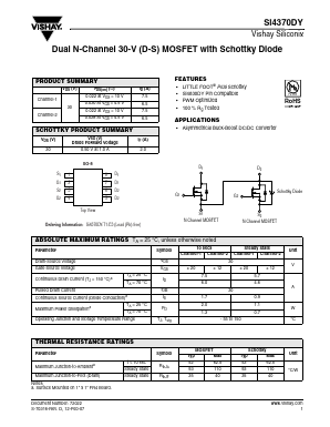 SI4370DY Datasheet PDF Vishay Semiconductors