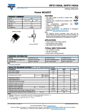 SIHFS11N50ATRL-GE3 Datasheet PDF Vishay Semiconductors
